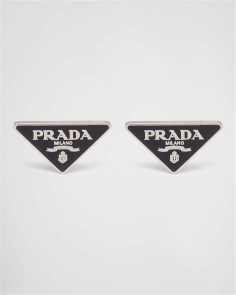 prada symbol earrings|prada earrings men.